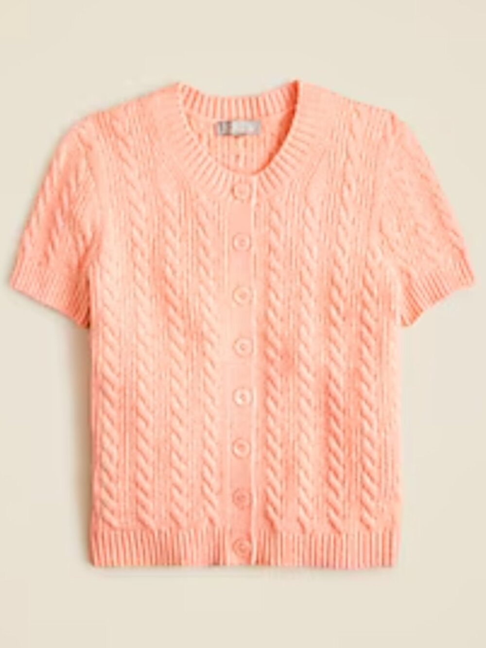 J.Crew - Cable-knit short-sleeve cardigan top, Size XL (NWT)